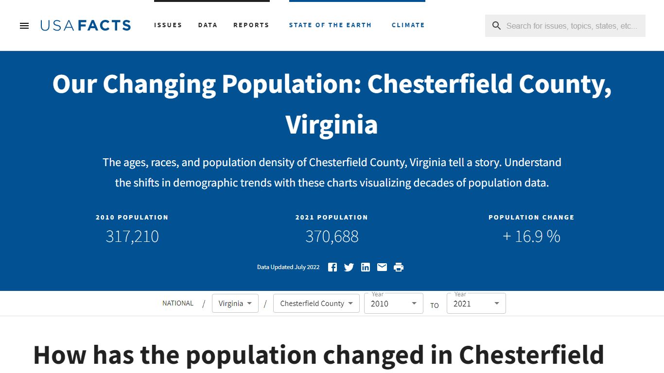 Chesterfield County, VA population by year, race, & more