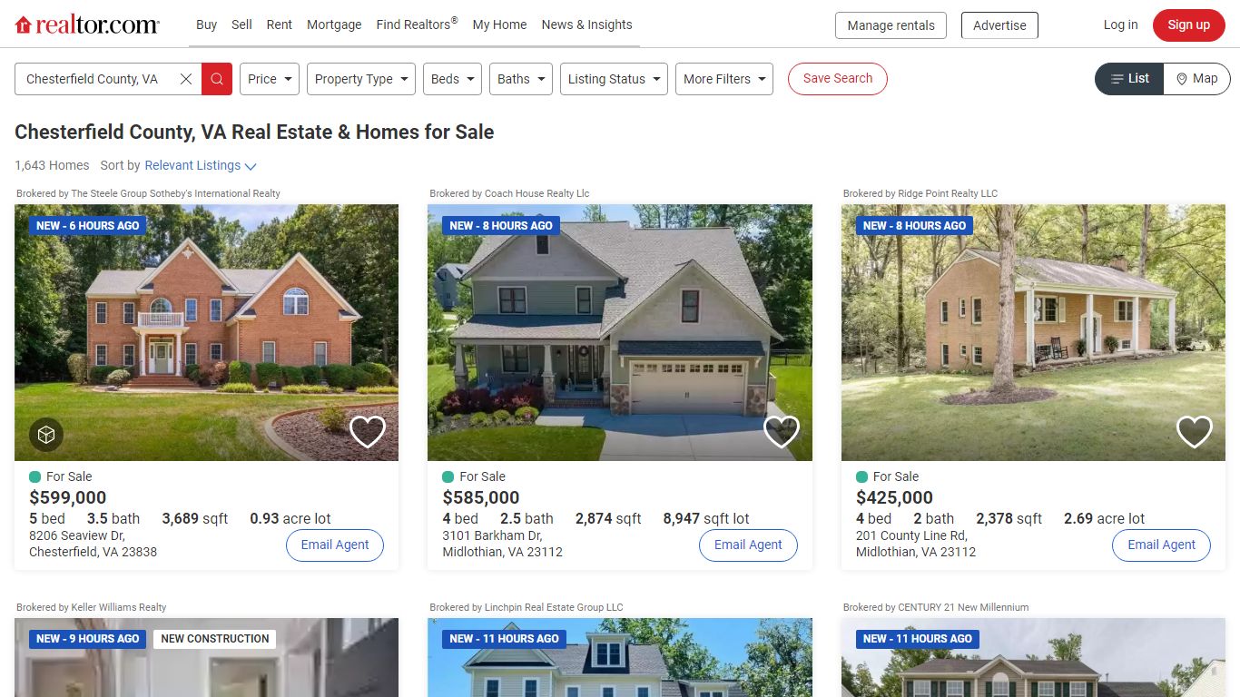 Chesterfield County, VA Real Estate & Homes for Sale